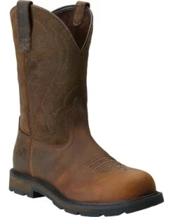 Ariat Men's Groundbreaker Pull On Work Boots - Steel Toe