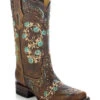 Corral Women's Studded Floral Embroidery Western Boots - Square Toe -Twisted X Sales 0459M4 41 P1