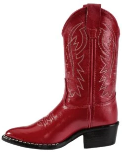 Old West Girls' Red Leather Western Boots - Pointed Toe -Twisted X Sales 053C67 70 LT