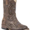 Roper Toddler Girls' Crystal Cross Inlay Western Boots - Square Toe -Twisted X Sales 053K62 41 P1