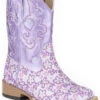Roper Infant's Floral Glitter Square Toe Western Boots 1 Roper Infant's Floral Glitter Square Toe Western Boots -Twisted X Sales 053U44 76 P1