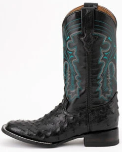 Ferrini Men's Full-Quill Ostrich Embroidered Western Boots - Broad Square Toe 11 Ferrini Men's Full-Quill Ostrich Embroidered Western Boots - Broad Square Toe -Twisted X Sales 066845 89 P3