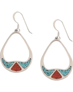 Silver Legends Turquoise & Coral Earrings