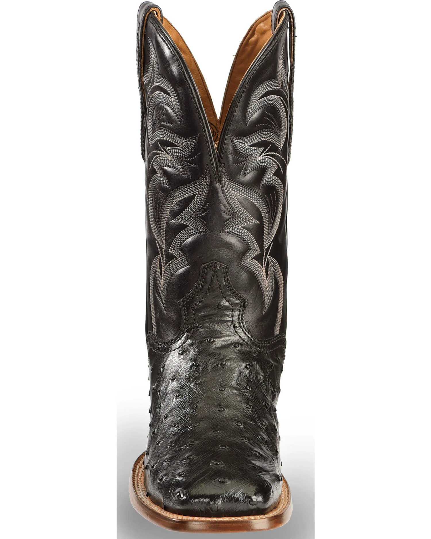 El Dorado Men's Handmade Full Quill Ostrich Stockman Boots - Broad Square Toe 6 El Dorado Men's Handmade Full Quill Ostrich Stockman Boots - Broad Square Toe - Image 4