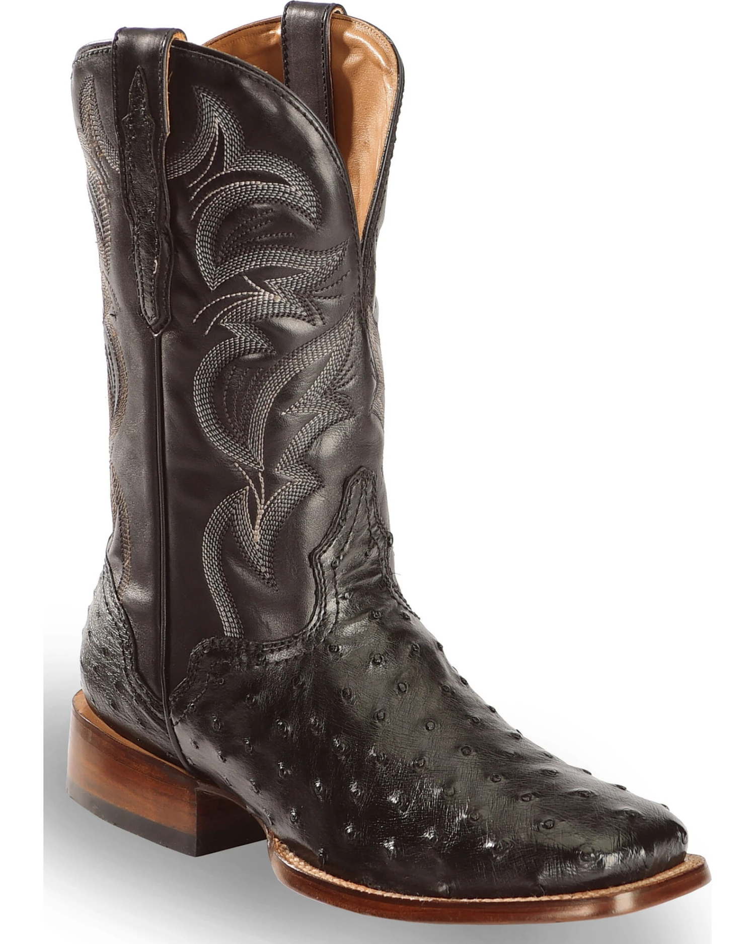 El Dorado Men's Handmade Full Quill Ostrich Stockman Boots - Broad Square Toe 3 El Dorado Men's Handmade Full Quill Ostrich Stockman Boots - Broad Square Toe