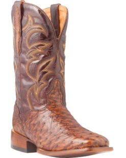 El Dorado Men's Handmade Full Quill Ostrich Stockman Boots - Broad Square Toe
