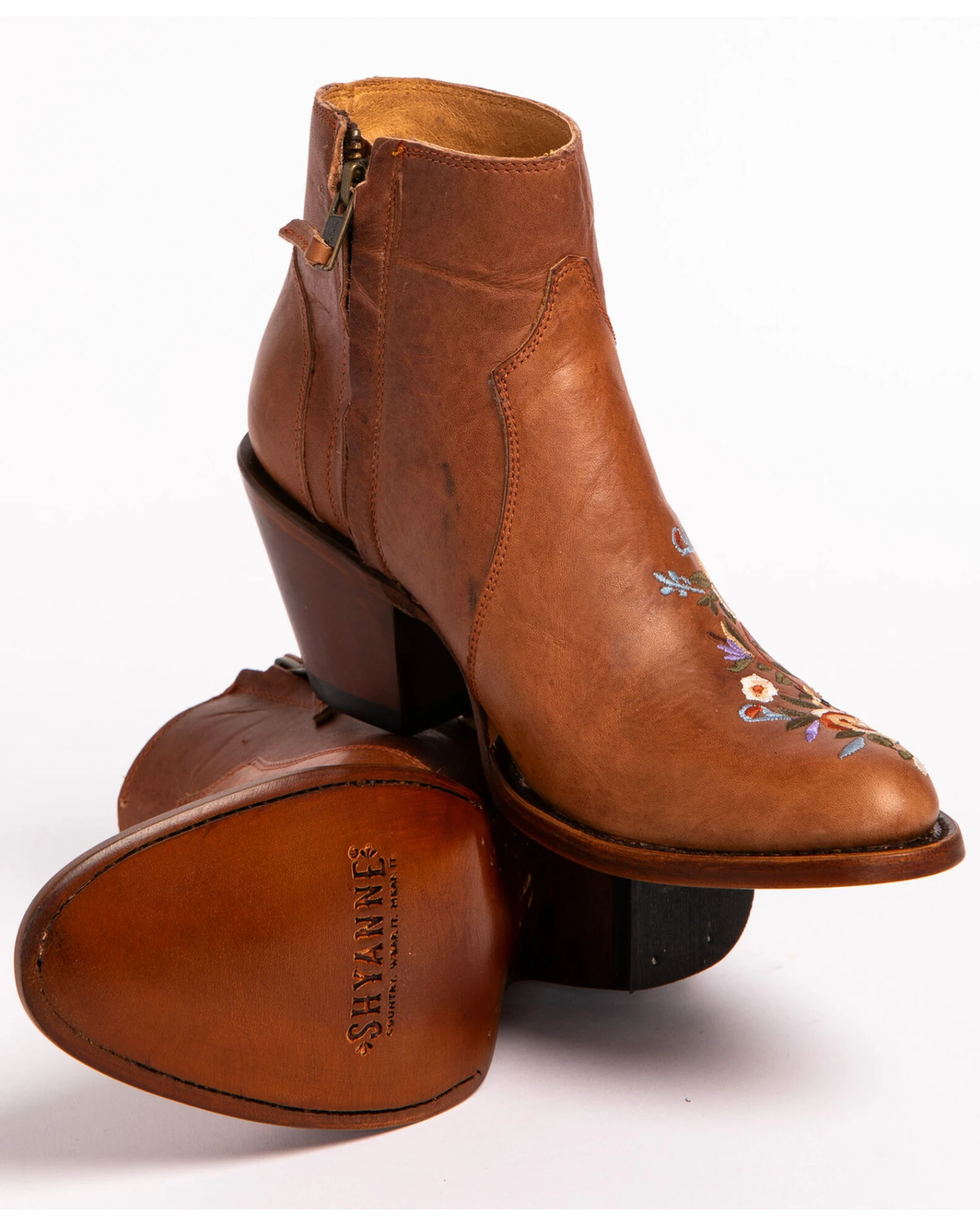 Shyanne Women's Millie Floral Embroidered Booties - Round Toe 7 Shyanne Women's Millie Floral Embroidered Booties - Round Toe - Image 5