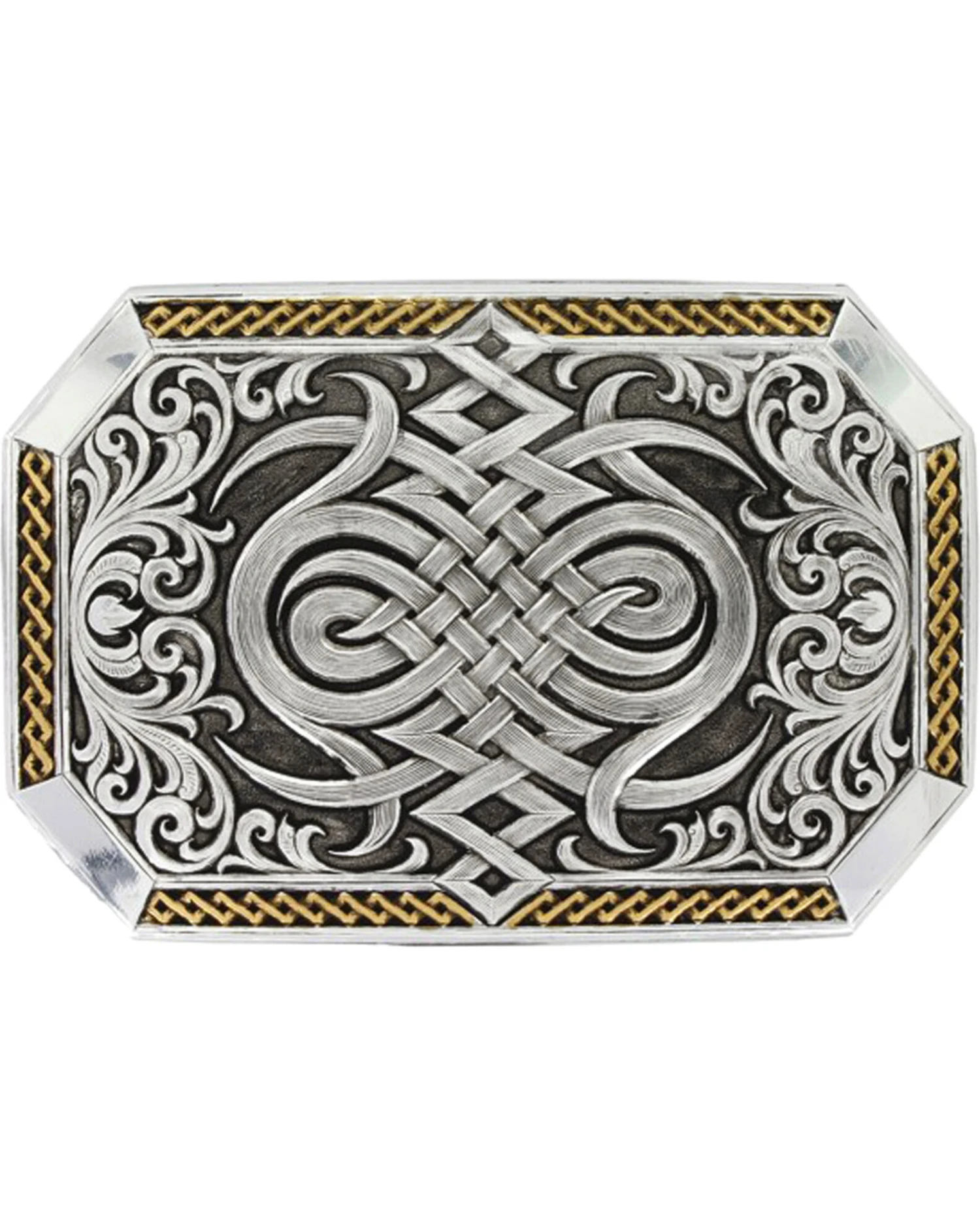Montana Silversmiths Men's Silver Antiqued Celtic Knot Buckle 3 Montana Silversmiths Men's Silver Antiqued Celtic Knot Buckle