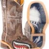 Tin Haul Boys' Tan And Red 8" Leather Western Boots - Square Toe 2 Tin Haul Boys' Tan And Red 8" Leather Western Boots - Square Toe -Twisted X Sales 2000228353 280 P1
