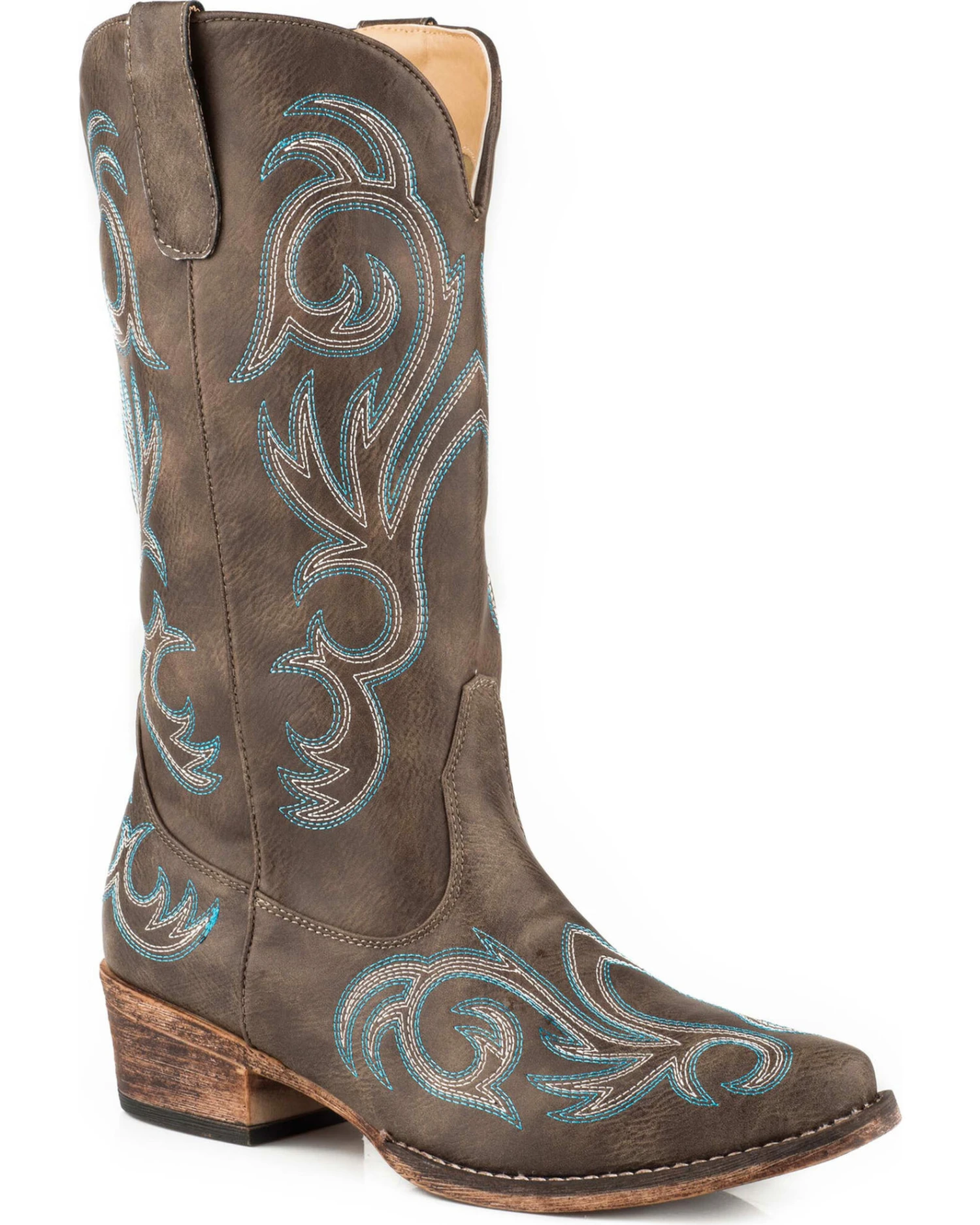 Roper Women's Brown Riley Vintage Western Boots - Snip Toe 3 Roper Women's Brown Riley Vintage Western Boots - Snip Toe