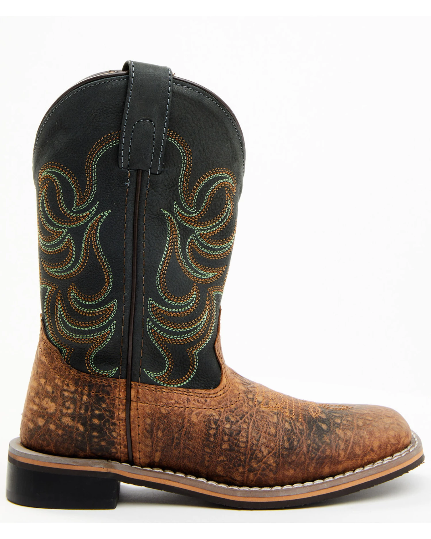 Smoky Mountain Boys' Jesse Bison Leather Print Boot - Square Toe 4 Smoky Mountain Boys' Jesse Bison Leather Print Boot - Square Toe - Image 2