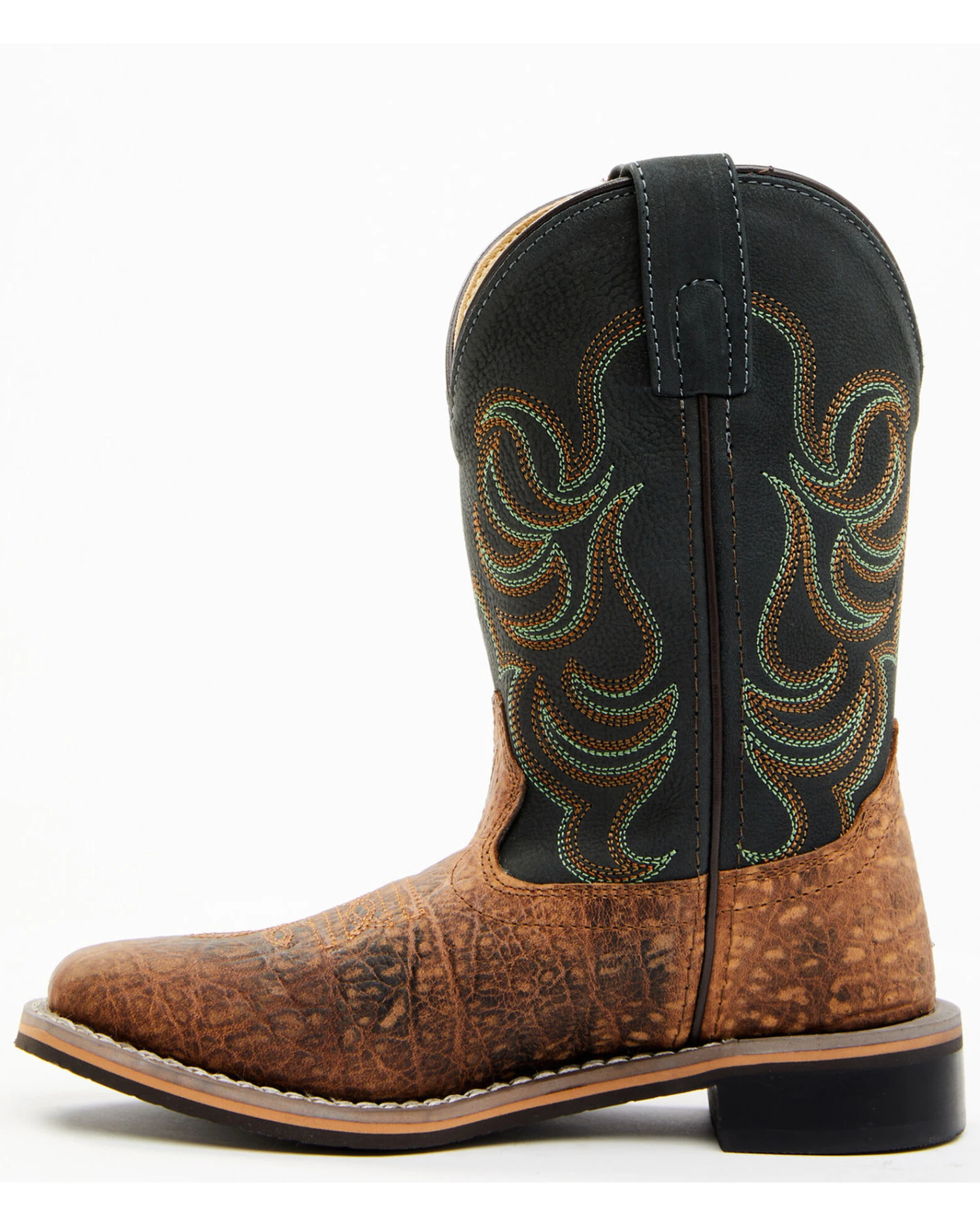 Smoky Mountain Boys' Jesse Bison Leather Print Boot - Square Toe 5 Smoky Mountain Boys' Jesse Bison Leather Print Boot - Square Toe - Image 3