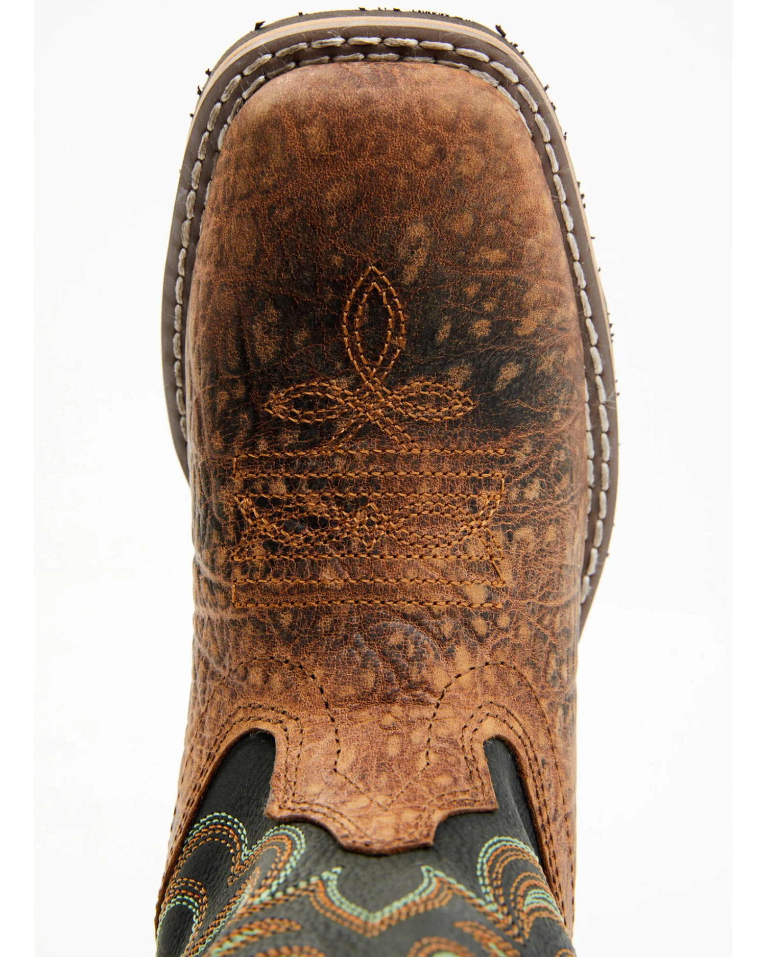 Smoky Mountain Boys' Jesse Bison Leather Print Boot - Square Toe 8 Smoky Mountain Boys' Jesse Bison Leather Print Boot - Square Toe - Image 6