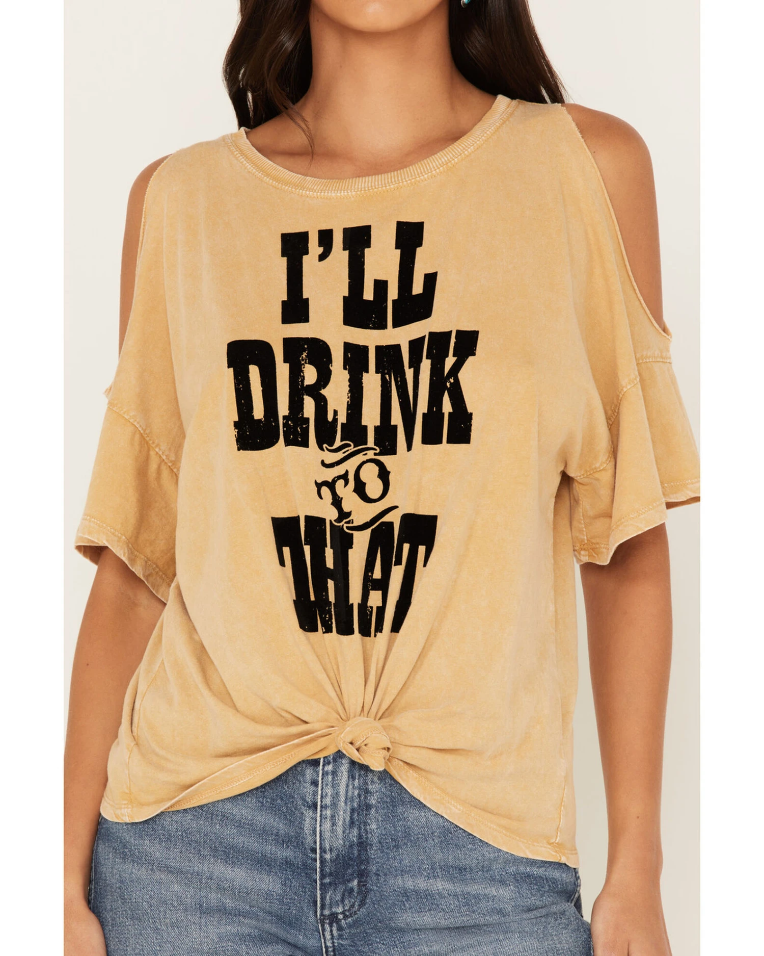 White Crow Women's I'll Drink To That Cold Shoulder Tee 5 White Crow Women's I'll Drink To That Cold Shoulder Tee - Image 3