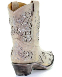 Corral Women's Metallic Glitter Inlay & Crystal Boots - Snip Toe 7 Corral Women's Metallic Glitter Inlay & Crystal Boots - Snip Toe -Twisted X Sales 2000241024 100 D2