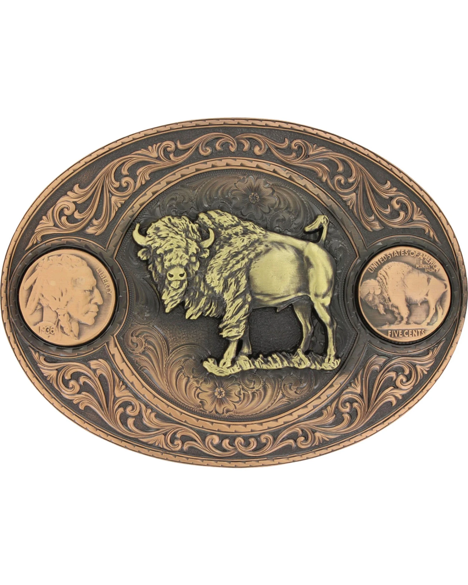 Montana Silversmiths Men's Copper Buffalo Indian Head Nickel Belt Buckle 3 Montana Silversmiths Men's Copper Buffalo Indian Head Nickel Belt Buckle