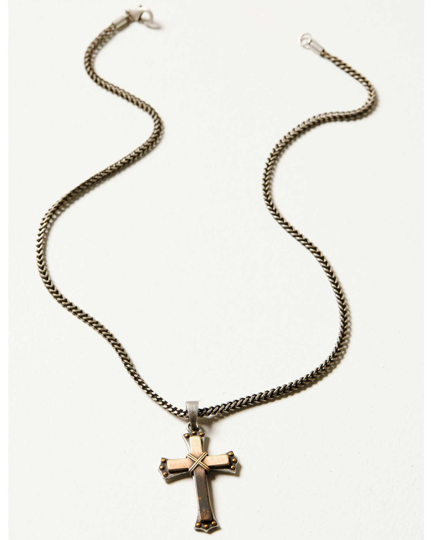 M & F Western Men's Antique Silver Twister Cross Necklace 3 M & F Western Men's Antique Silver Twister Cross Necklace