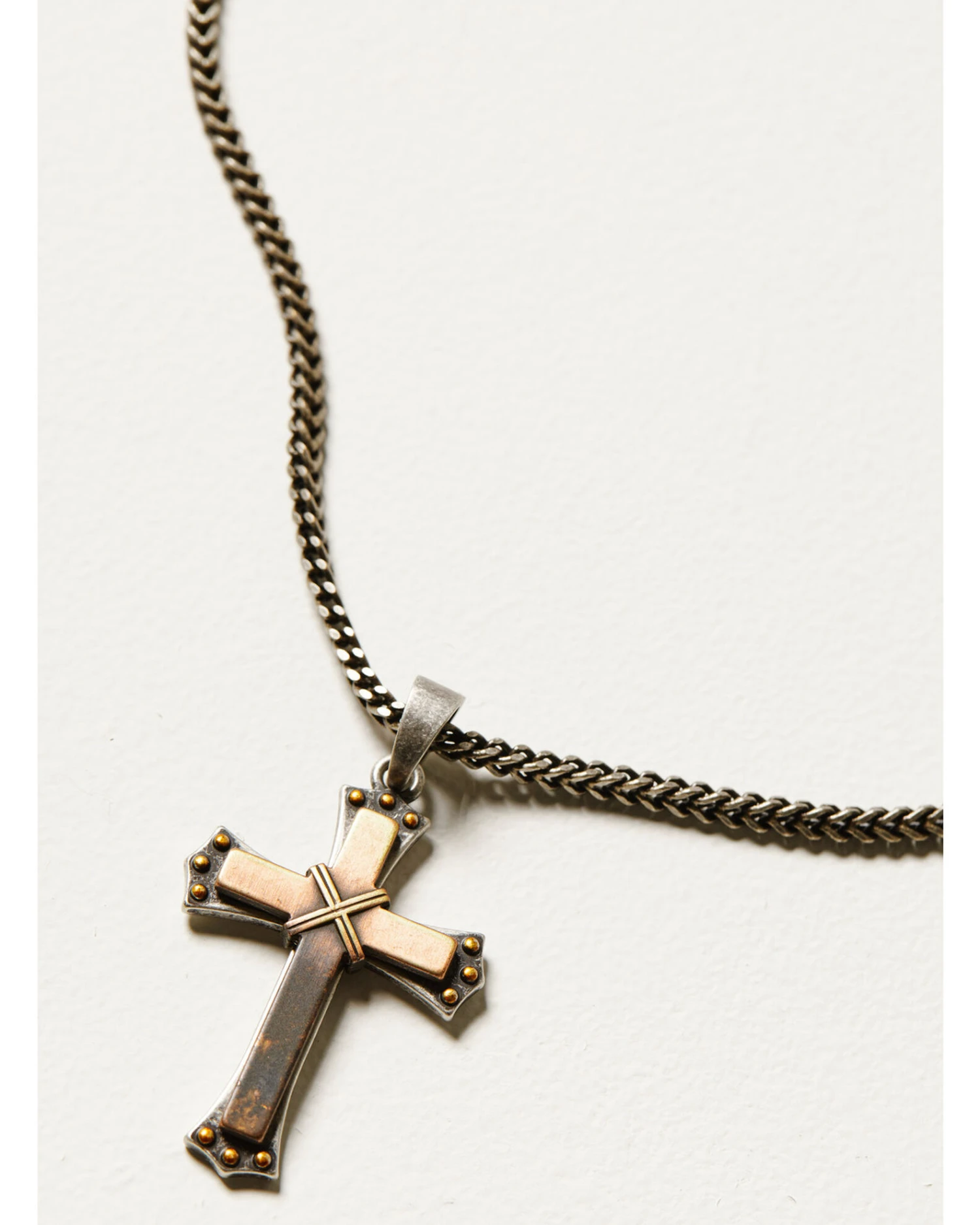 M & F Western Men's Antique Silver Twister Cross Necklace 4 M & F Western Men's Antique Silver Twister Cross Necklace - Image 2
