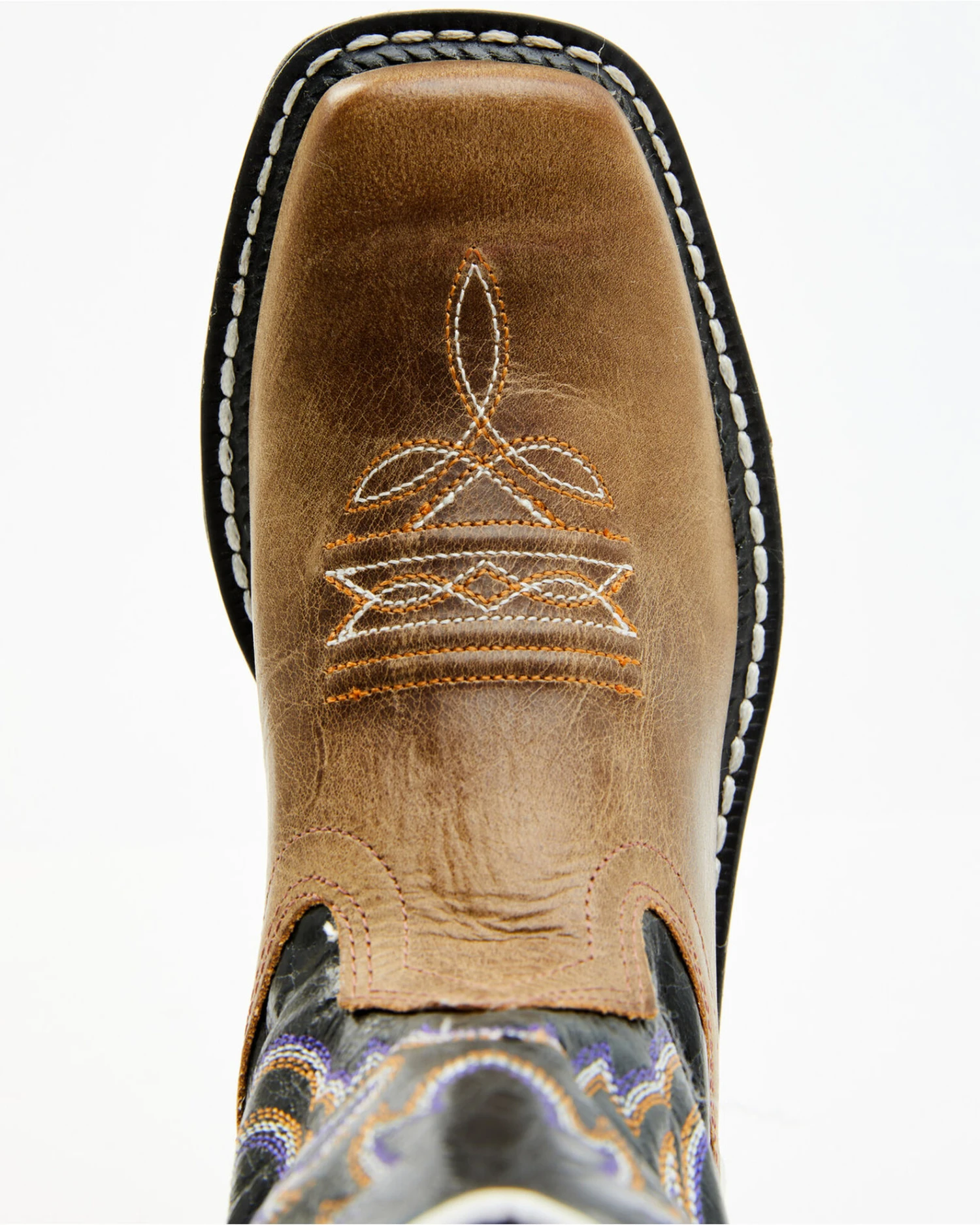 Old West Boys' Leather Work Rubber Western Boots - Square Toe 8 Old West Boys' Leather Work Rubber Western Boots - Square Toe - Image 6