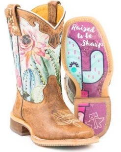 Tin Haul Girls' Cactilicious Embroidered Western Boots - Square Toe 7 Tin Haul Girls' Cactilicious Embroidered Western Boots - Square Toe -Twisted X Sales 2000279896 200 P3