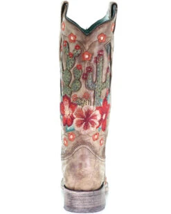 Corral Women's Cactus Floral Embroidery Overlay Western Boots - Square Toe 10 Corral Women's Cactus Floral Embroidery Overlay Western Boots - Square Toe -Twisted X Sales 2000282865 251 P4
