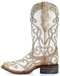 Corral Women's White Glitter Inlay Western Boots - Square Toe 9 Corral Women's White Glitter Inlay Western Boots - Square Toe -Twisted X Sales 2000288063 103 P3