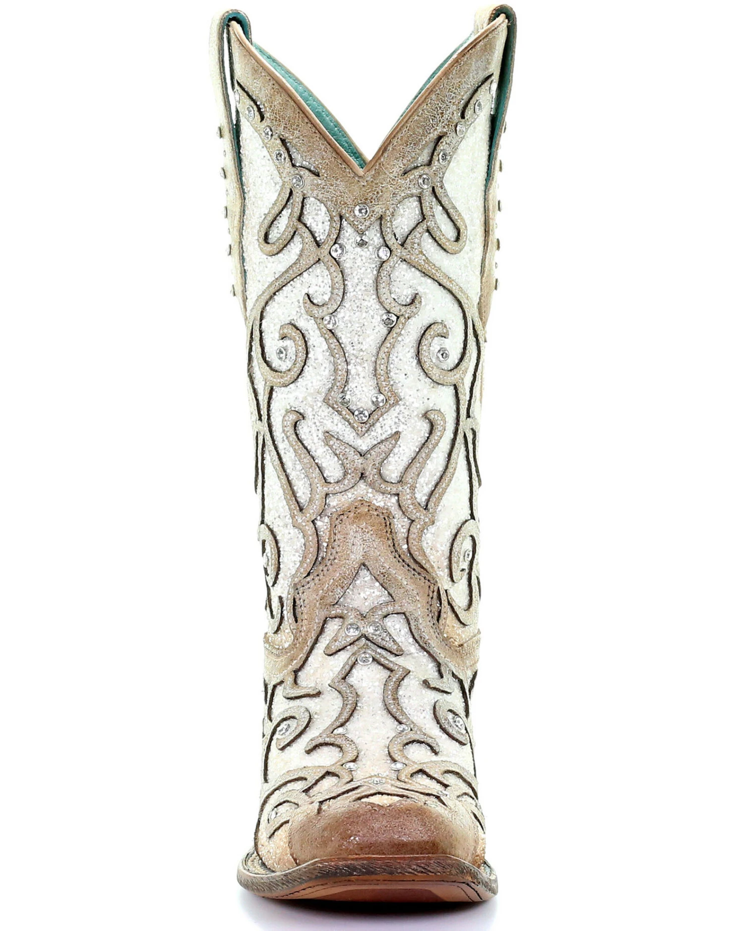 Corral Women's White Glitter Inlay Western Boots - Square Toe 7 Corral Women's White Glitter Inlay Western Boots - Square Toe - Image 5