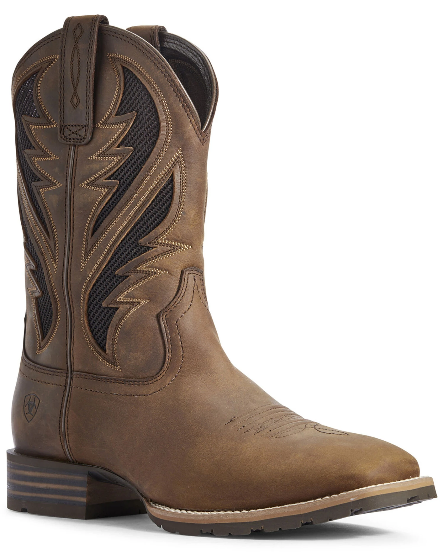 Ariat Men's Hybrid VentTEK Distressed Western Performance Boots - Broad Square Toe 3 Ariat Men's Hybrid VentTEK Distressed Western Performance Boots - Broad Square Toe