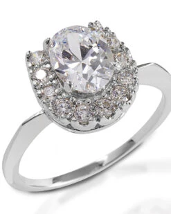 Kelly Herd Women's Oval Solitaire Horseshoe Ring 