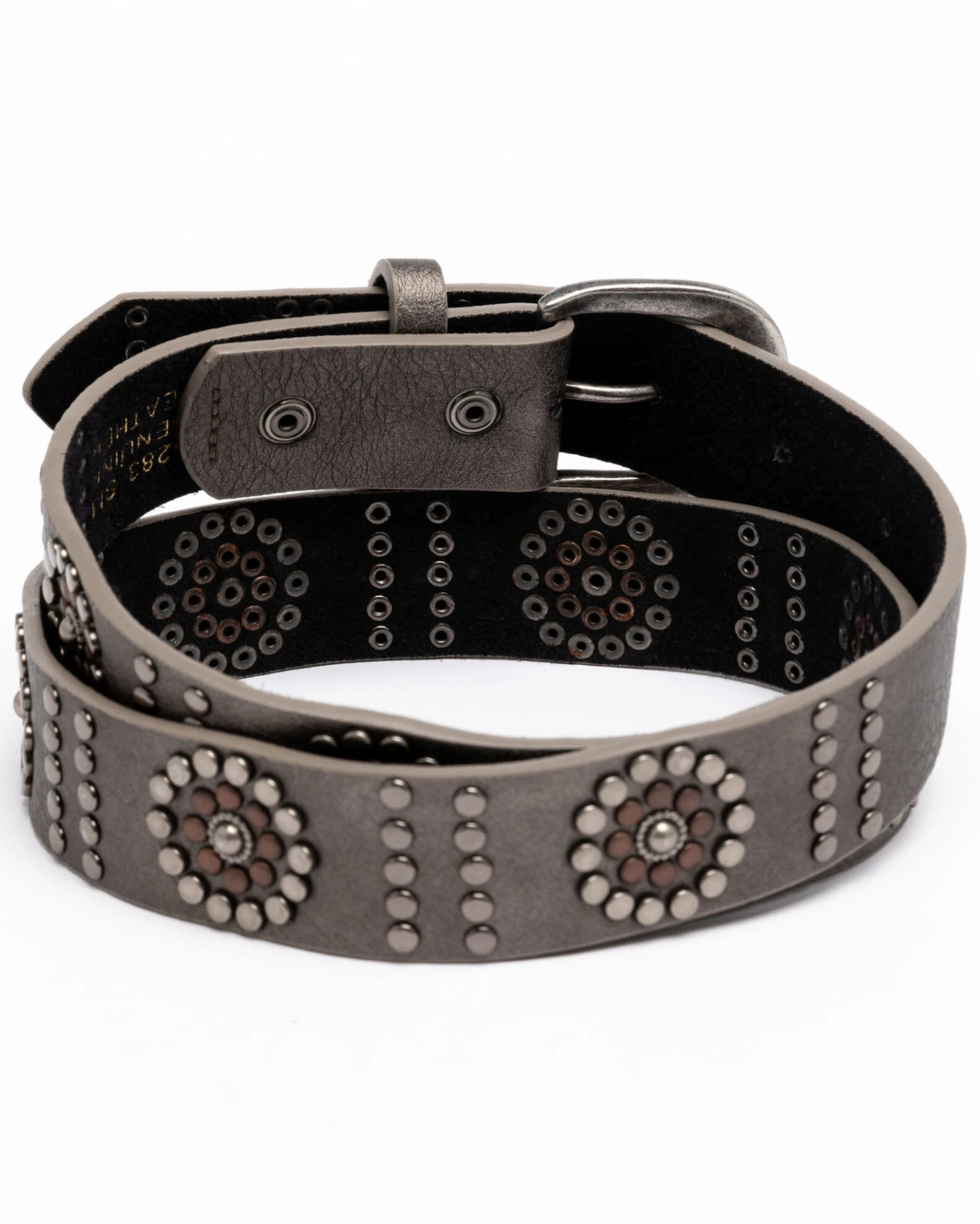 Shyanne Women's Floral Studded Pewter Belt 4 Shyanne Women's Floral Studded Pewter Belt - Image 2