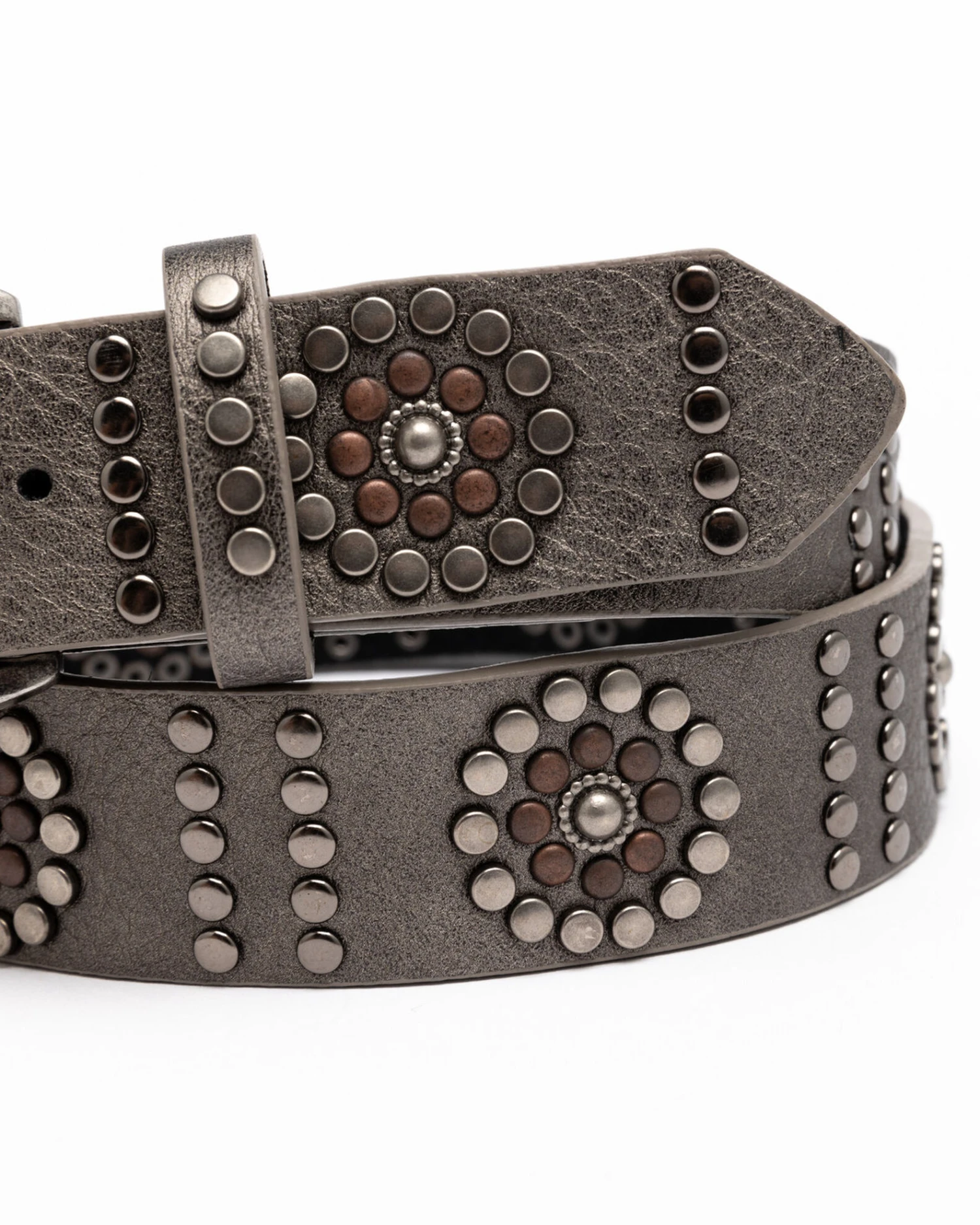Shyanne Women's Floral Studded Pewter Belt 6 Shyanne Women's Floral Studded Pewter Belt - Image 4