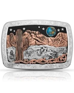 Montana Silversmiths Women's Desert Moon Turquoise Cactus Buckle