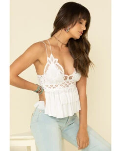 Free People Women's Adella Cami Lace Ruffled Tank Top