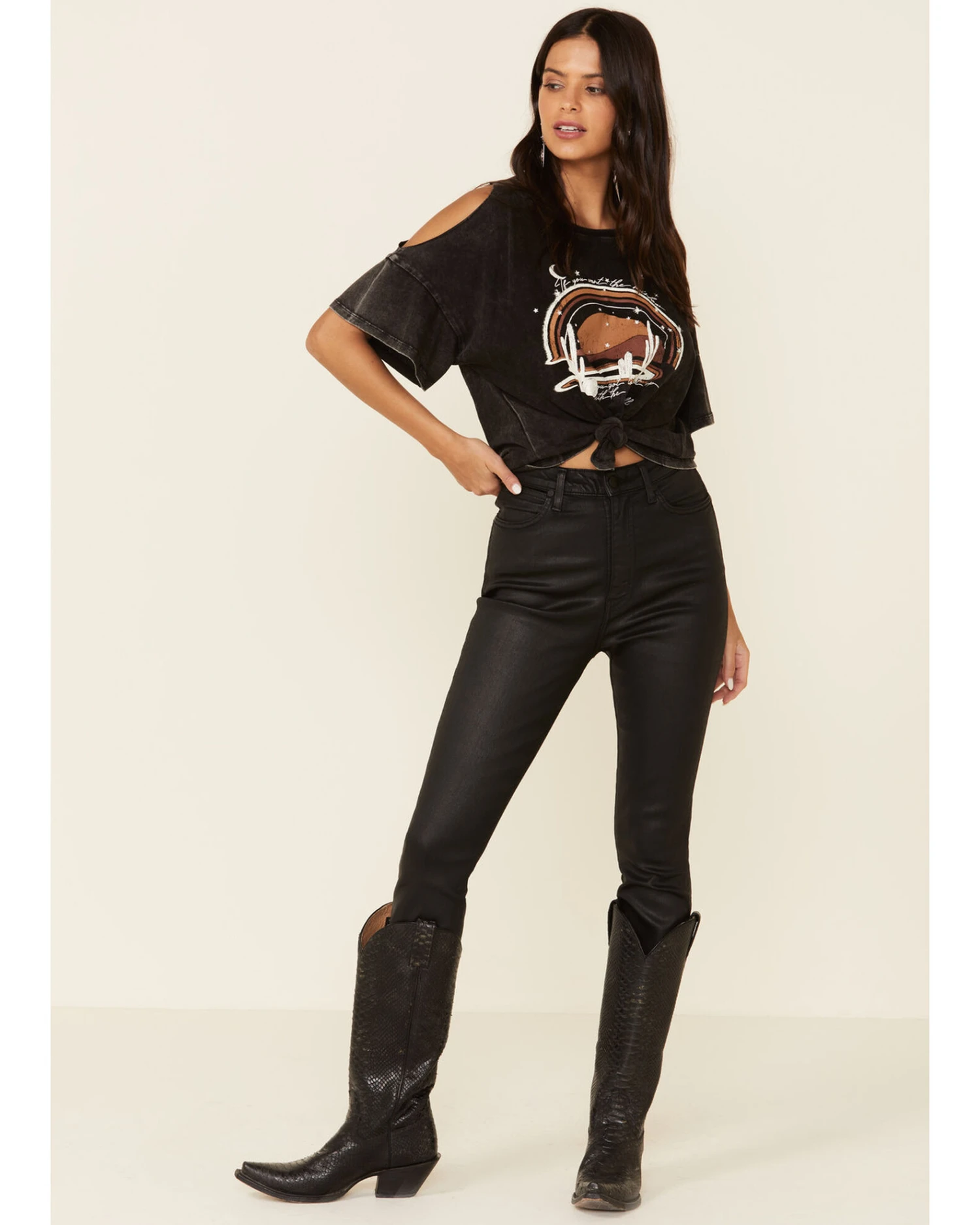 White Crow Women's Night Rainbow Dolly Quote Cold Shoulder Top 4 White Crow Women's Night Rainbow Dolly Quote Cold Shoulder Top - Image 2