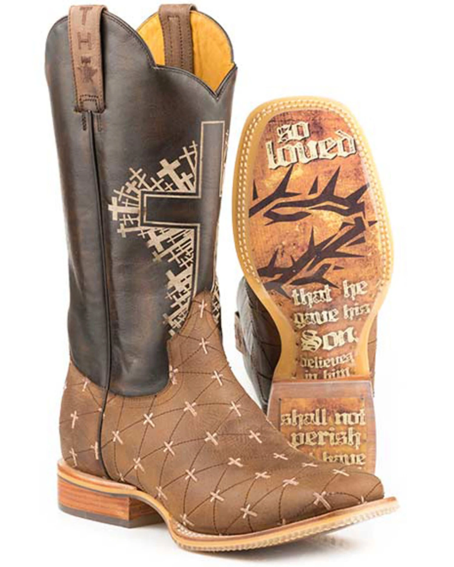 Tin Haul Men's John 3:16 Western Boots - Square Toe 3 Tin Haul Men's John 3:16 Western Boots - Square Toe