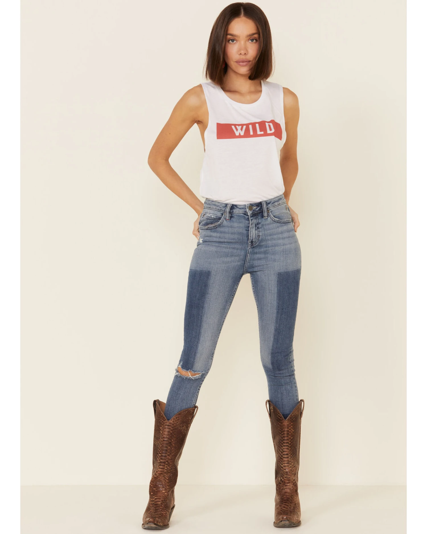 Wondery Women's Wild Bar Graphic Muscle Tank Top 4 Wondery Women's Wild Bar Graphic Muscle Tank Top - Image 2