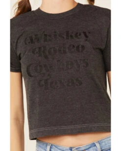 Ali Dee Women's Charcoal Rodeo Whiskey Cowboys Texas Graphic Tee  -Twisted X Sales 2000337655 022 P3