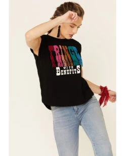 Shyanne Women's Fringe With Benefits Graphic Muscle Tee  -Twisted X Sales 2000338218 001 P3