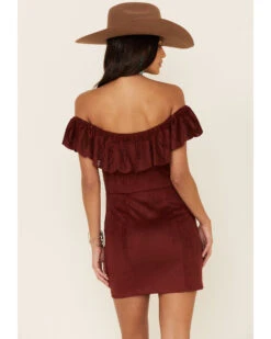 Shyanne Women's Off-Shoulder Faux Suede Dress 10 Shyanne Women's Off-Shoulder Faux Suede Dress -Twisted X Sales 2000338232 240 P4