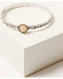 Shyanne Women's 4-piece Silver Turquoise & Peach Moonstone Bangle Bracelet Set -Twisted X Sales 2000338357 040 P3