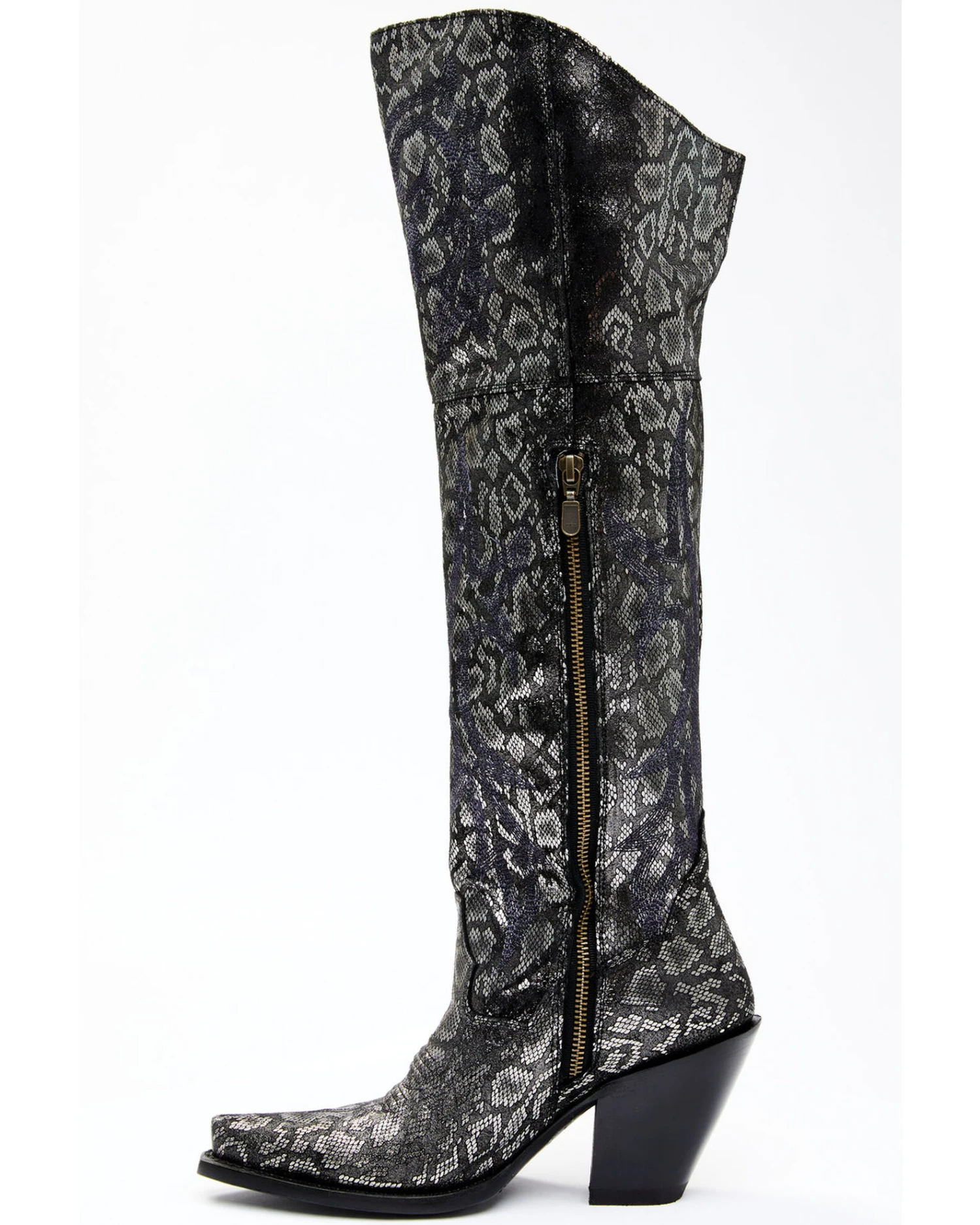 Dan Post Women's Black Snake Print Western Boots - Snip Toe 6 Dan Post Women's Black Snake Print Western Boots - Snip Toe - Image 4