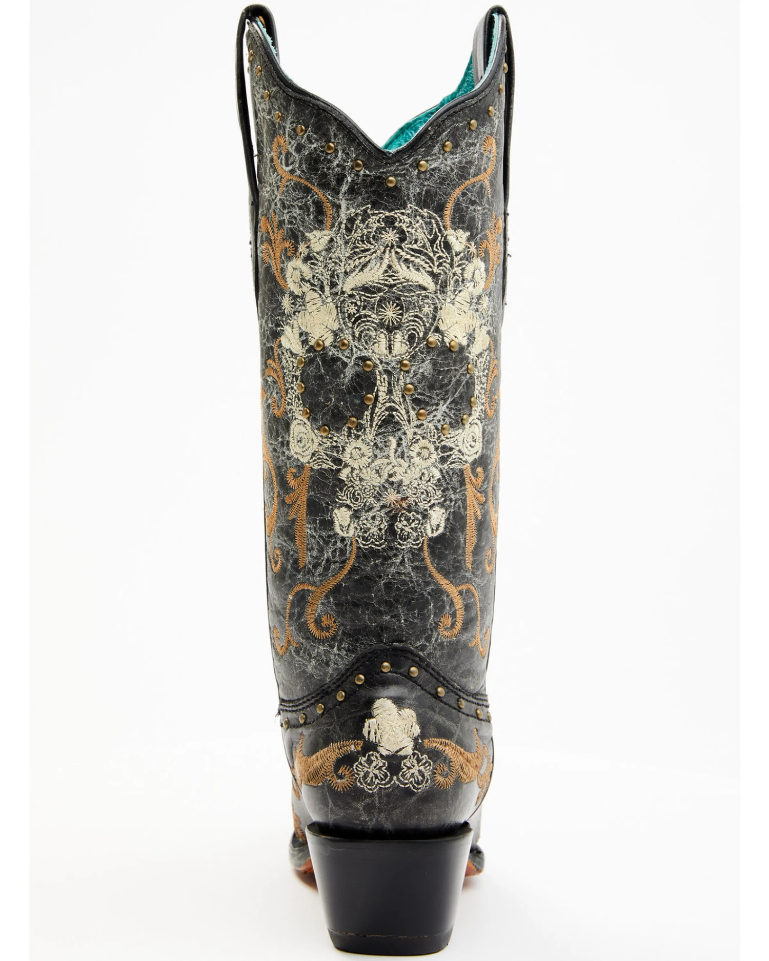 Corral Women's Floral Skull Embroidery & Studs Western Boots - Snip Toe 7 Corral Women's Floral Skull Embroidery & Studs Western Boots - Snip Toe - Image 5