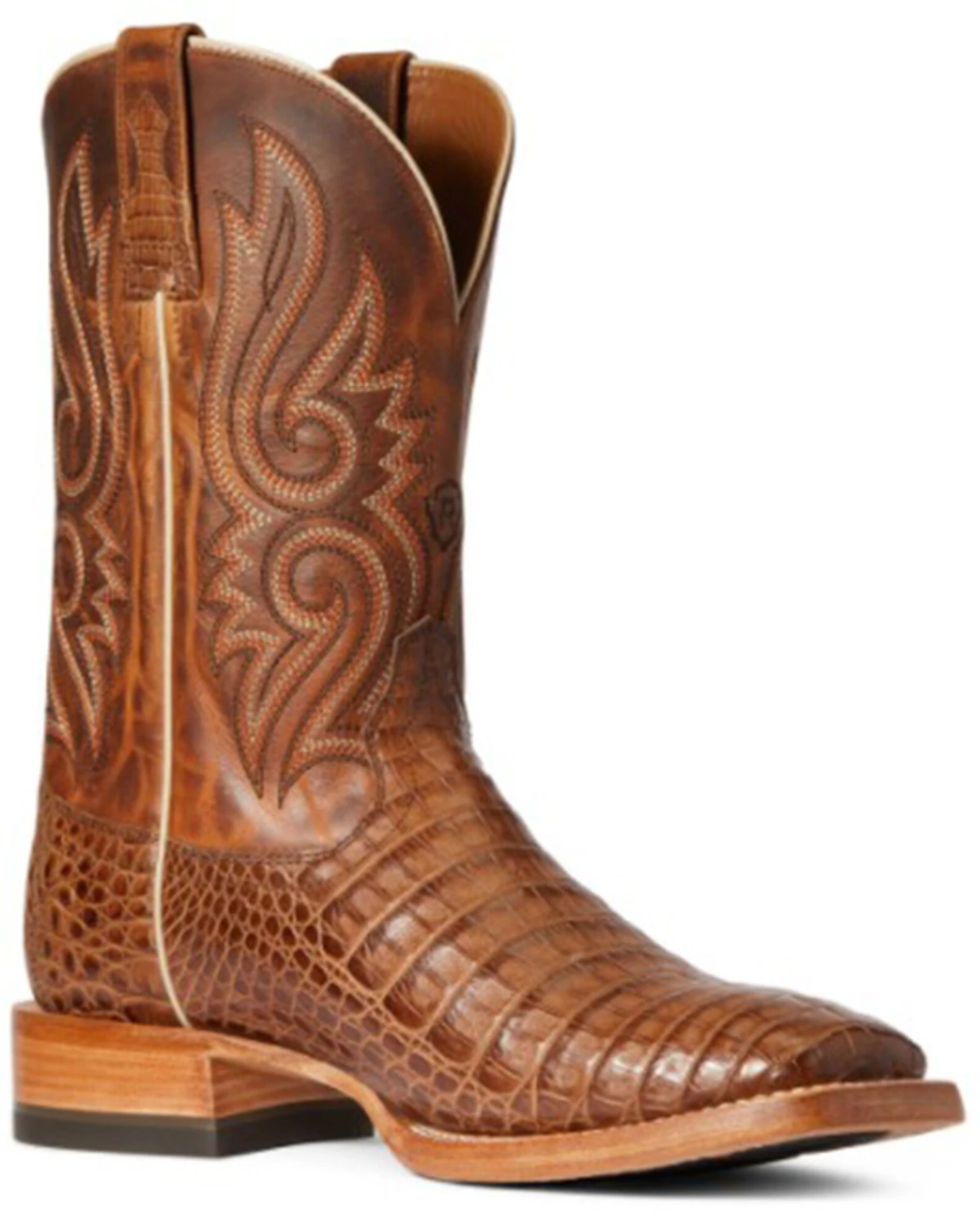 Ariat Men's Denton Exotic Caiman Belly Skin Western Boots - Broad Square Toe 3 Ariat Men's Denton Exotic Caiman Belly Skin Western Boots - Broad Square Toe