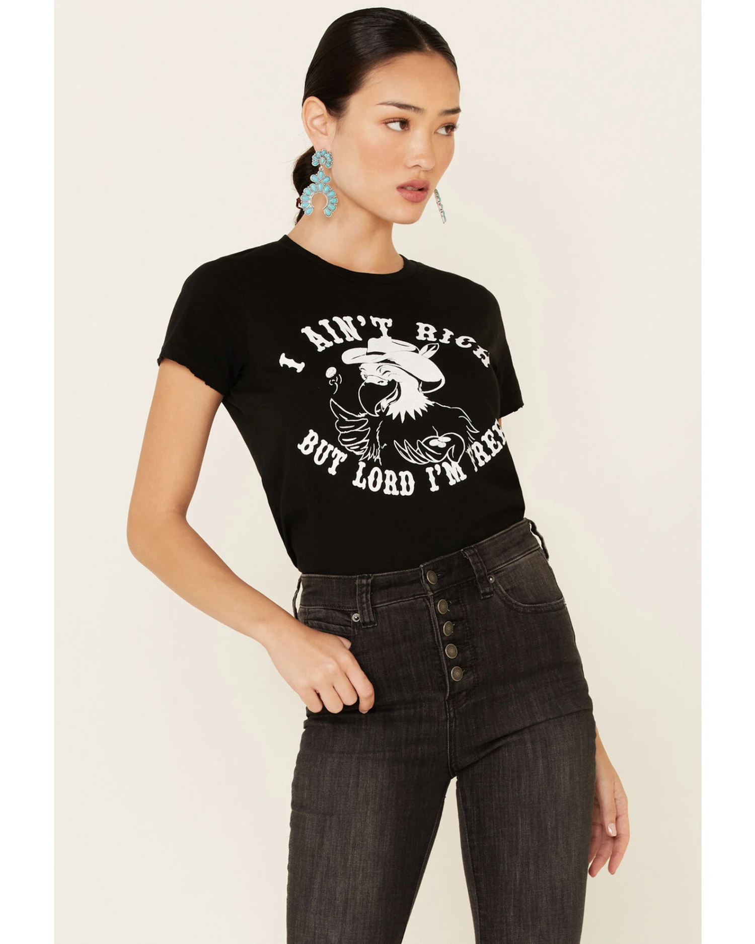 Bandit Brand Women's I Ain't Rich But Lord I'm Free Graphic Tee 3 Bandit Brand Women's I Ain't Rich But Lord I'm Free Graphic Tee