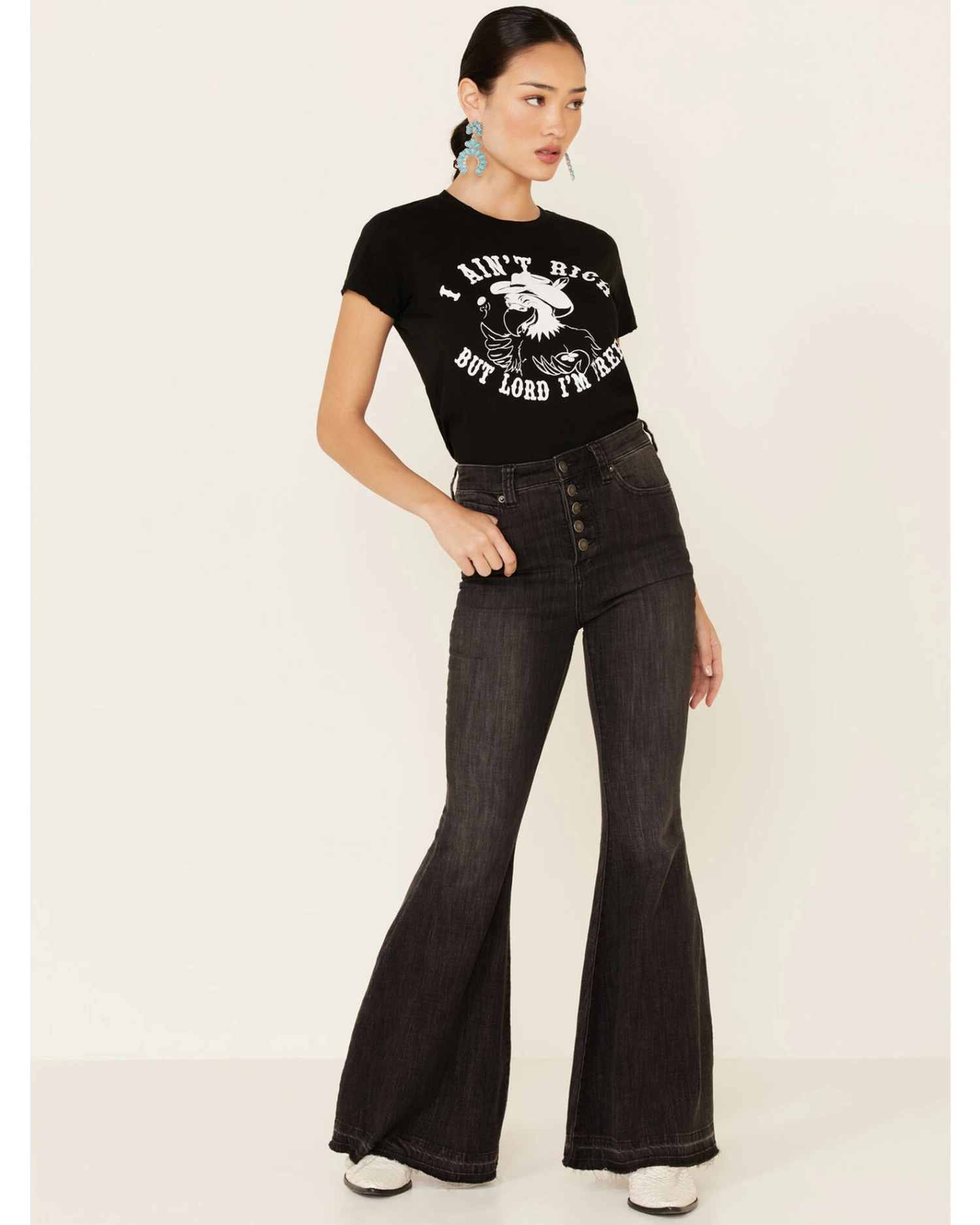 Bandit Brand Women's I Ain't Rich But Lord I'm Free Graphic Tee 4 Bandit Brand Women's I Ain't Rich But Lord I'm Free Graphic Tee - Image 2