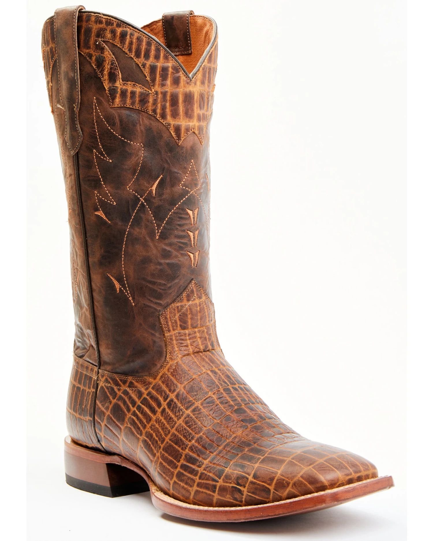 Moonshine Spirit Men's Tully Croc Print Western Boots - Broad Square Toe 3 Moonshine Spirit Men's Tully Croc Print Western Boots - Broad Square Toe