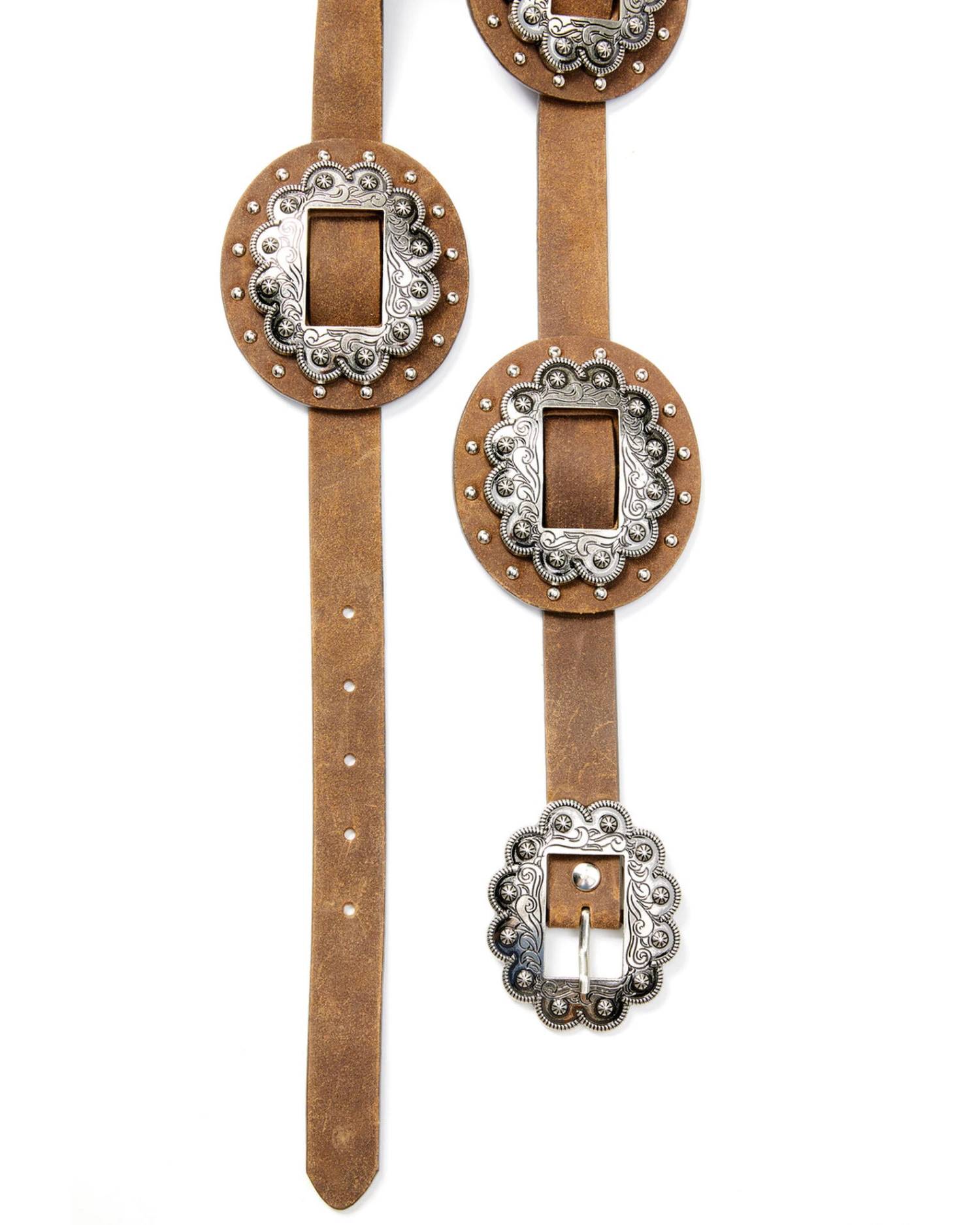 Shyanne Women's Brown Multi Studded Concho Belt 4 Shyanne Women's Brown Multi Studded Concho Belt - Image 2