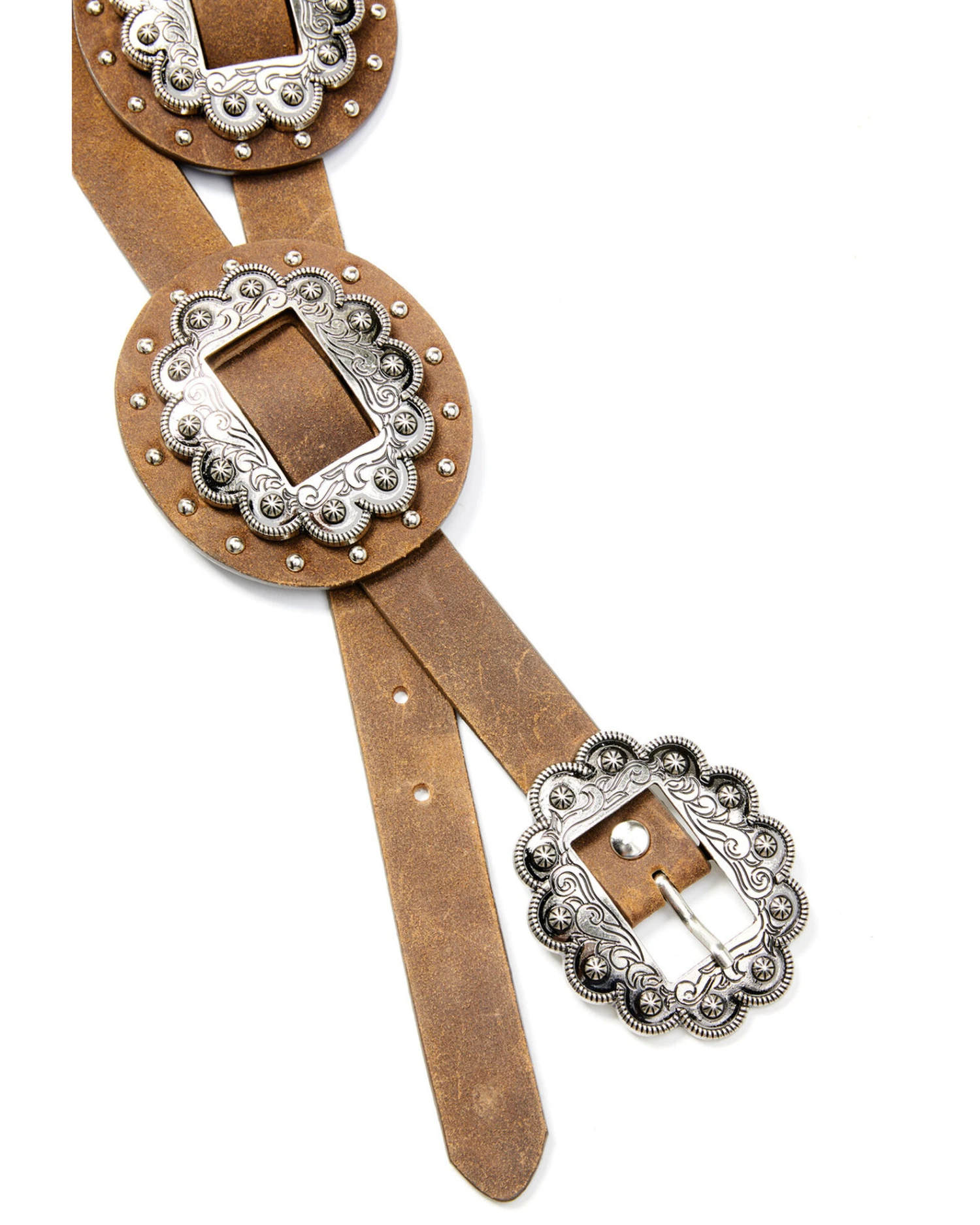 Shyanne Women's Brown Multi Studded Concho Belt 5 Shyanne Women's Brown Multi Studded Concho Belt - Image 3