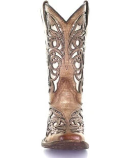 Corral Girls' Shiny Inlay Western Boots - Square Toe 10 Corral Girls' Shiny Inlay Western Boots - Square Toe -Twisted X Sales 2000345519 280 P4
