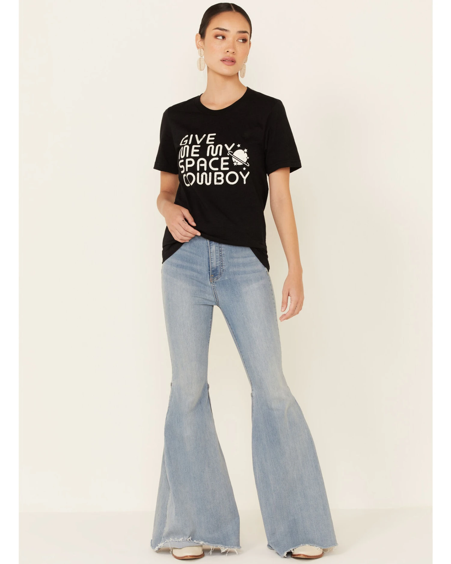 Ali Dee Women's Give Me My Space Cowboy Graphic Short Sleeve Tee 4 Ali Dee Women's Give Me My Space Cowboy Graphic Short Sleeve Tee - Image 2